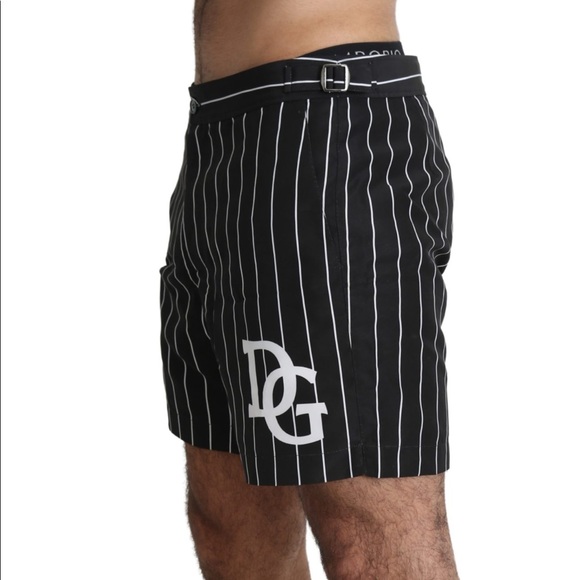Dolce & Gabbana BLACK WHITE STRIPED BEACHWEAR BOXER SWIMSHORTS - Picture 3 of 3